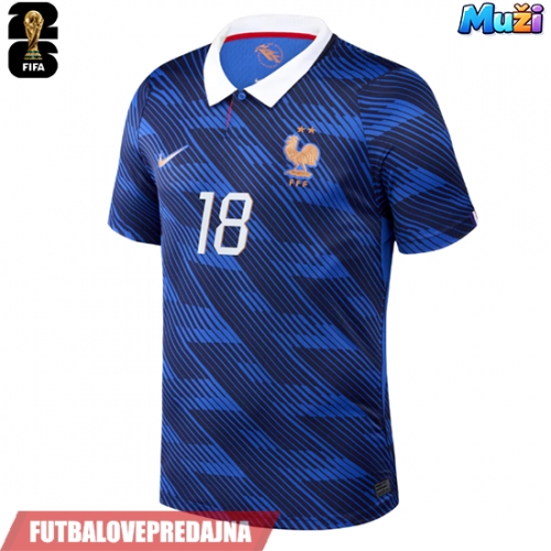 Lacne Muži Futbalové dres Francúzsko Warren Zaire-Emery #18 MS 2026 Krátky Rukáv - Domáci